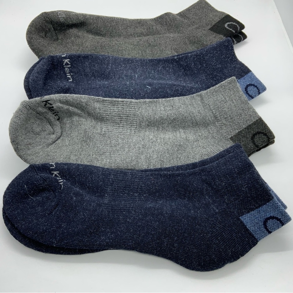 (4) Calvin Klein Men's Casual Socks - Gray, Navy, and Charcoal
